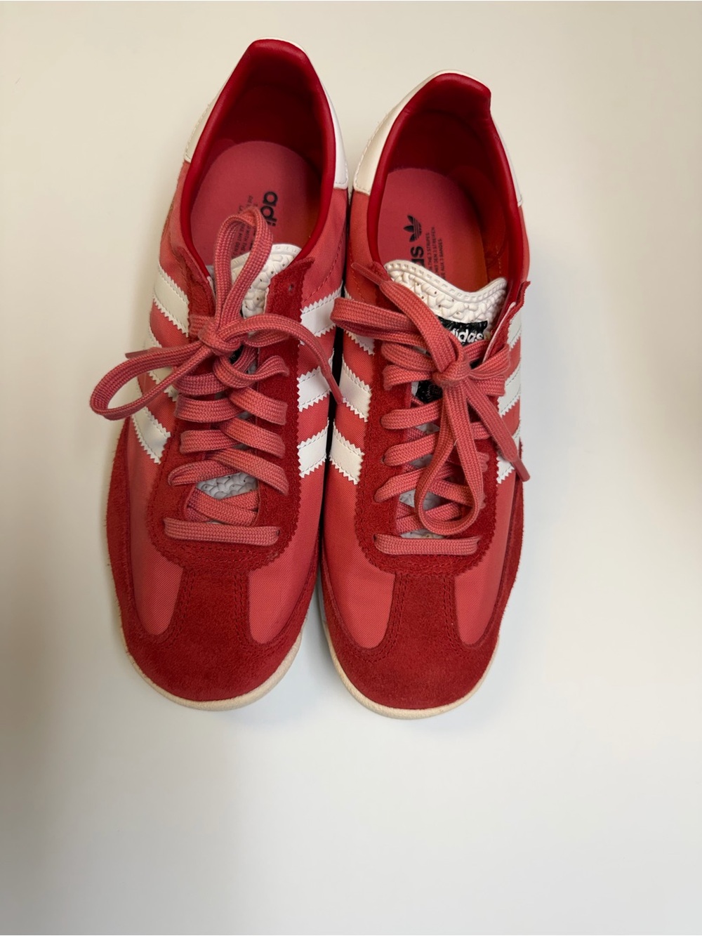 adidas Women’s Red and White SL’72 sneakers